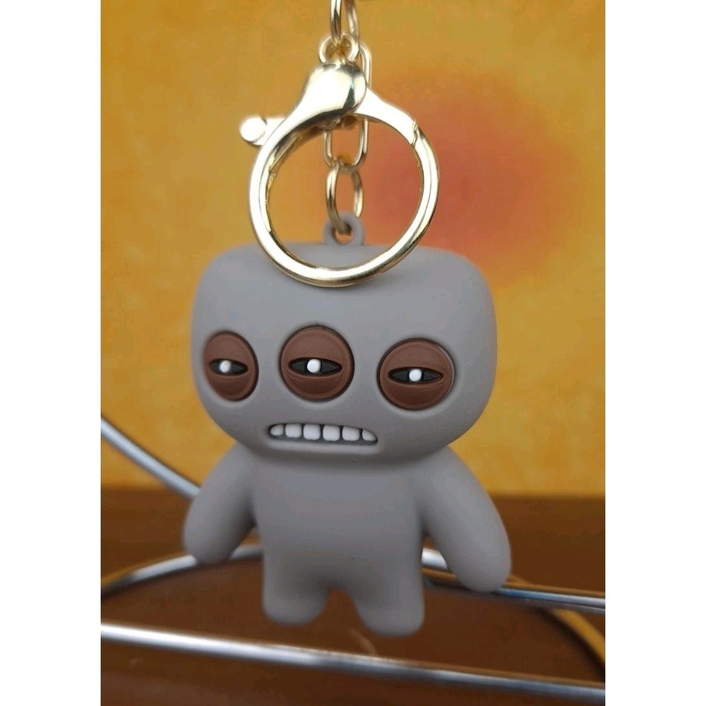 Fuggler Ugly Monster 3D PVC Keychain Gray Figure Backpack Clip Keyring Pendant